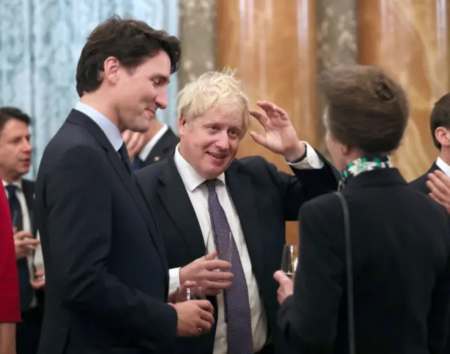 Boris Johnson, Justin Trudeau and Princess Anne