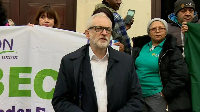 Jeremy Corbyn outside SOAS