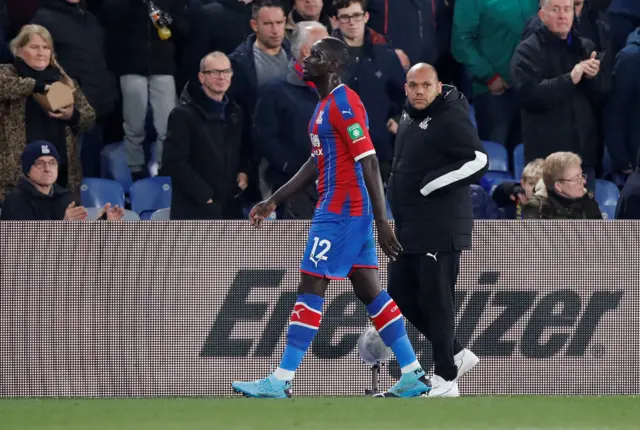 Sakho walks off the pitch