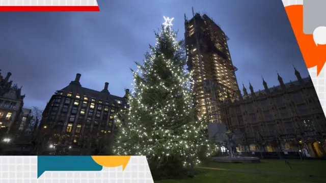 Houses of Parliament at Christmas