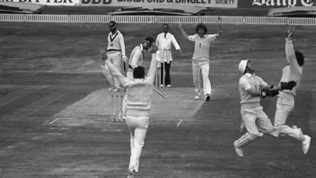 Australia's Geoff Lawson is bowled by England's Bob Willis at Headingley in 1981