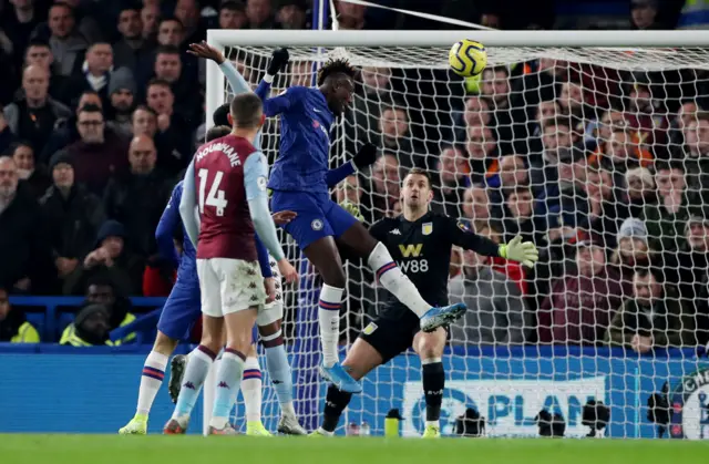 Chelsea's Tammy Abraham scores their first goal