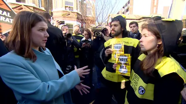 Jo Swinson and bee-people