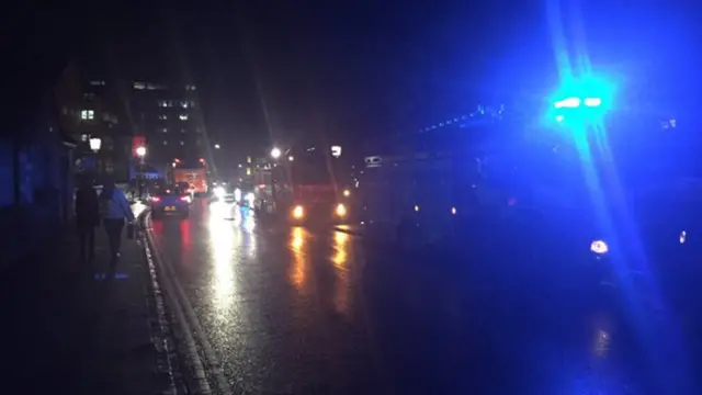 Emergency vehicles at Lendal Bridge