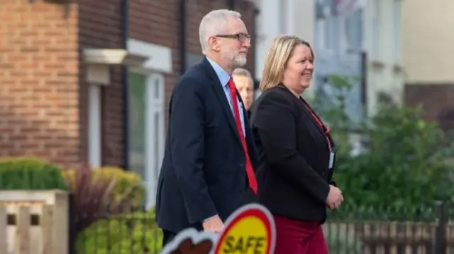 Jeremy Corbyn at a school