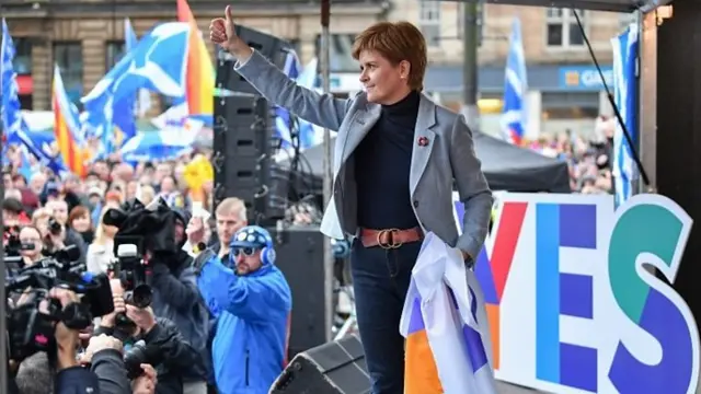 Sturgeon at independence rally