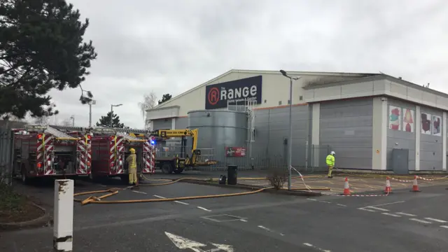 Fire engines at The Range