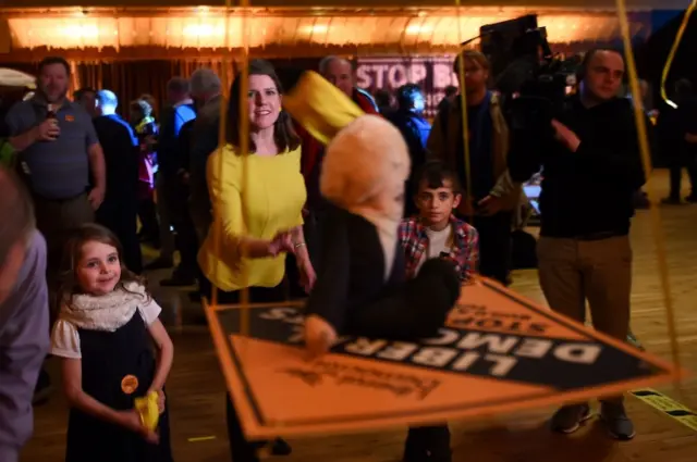 Liberal Democrats leader Jo Swinson at a general election campaign rally in Edinburgh