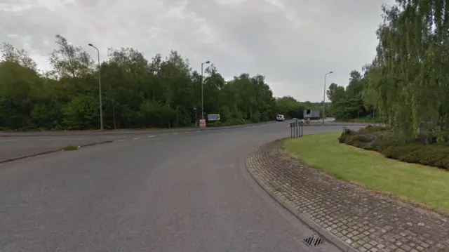 The roundabout where the A527 and Chemical Lane join