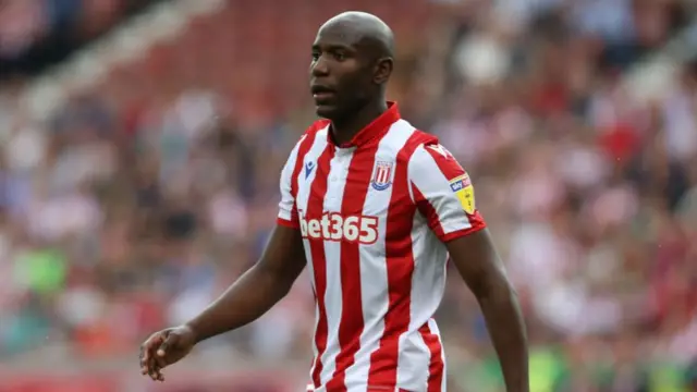 Benik Afobe in Stoke City shirt