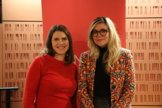 Lib Dem leader Jo Swinson and BBC Woman's Hour presenter Emma Barnett