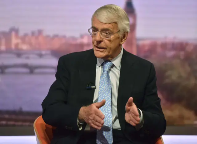 Former PM Sir John Major appearing on the Andrew Marr Show in July 2018.