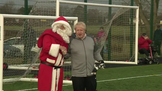 Father Christmas and Boris Johnson