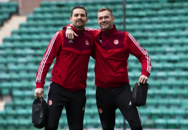 Aberdeen's Thomas Cerny (left) and Ryan Hedges