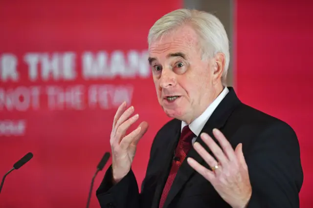 John McDonnell speaking at a campaign event earlier this month