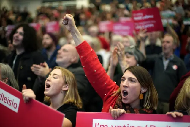 Labour supporters in Wales