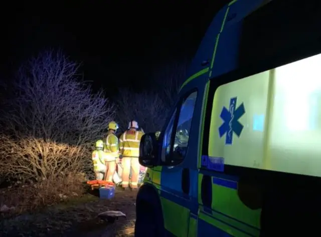 Ambulance at scene of crash