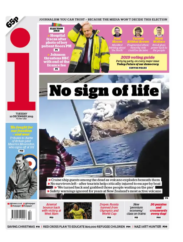 Front page of the i