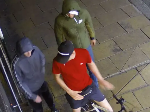 CCTV film of three males