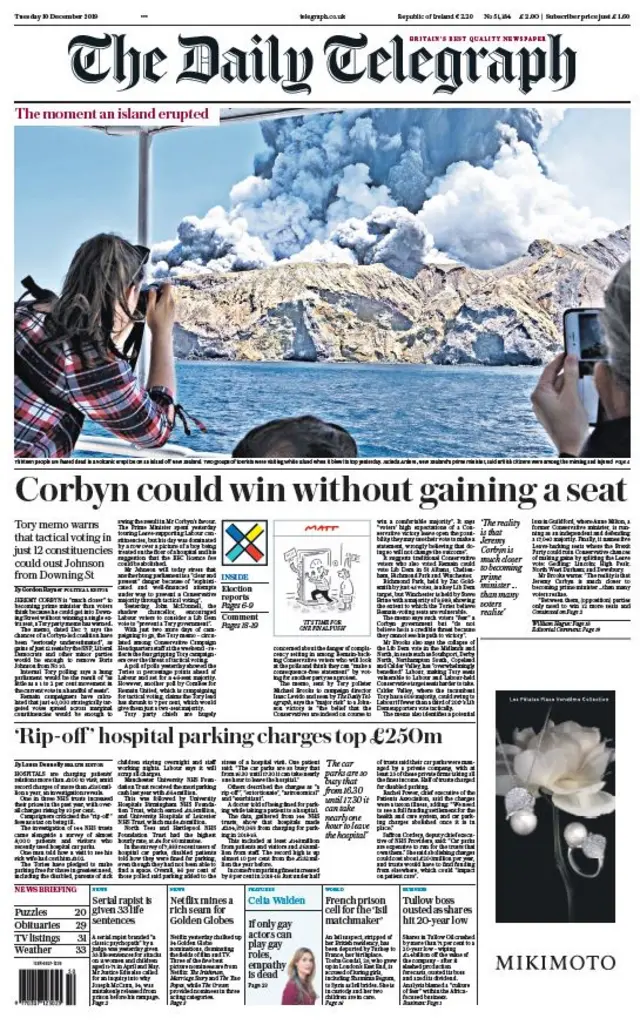 Front page of the Daily Telegraph