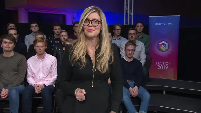 Emma Barnett in the Question Time studio