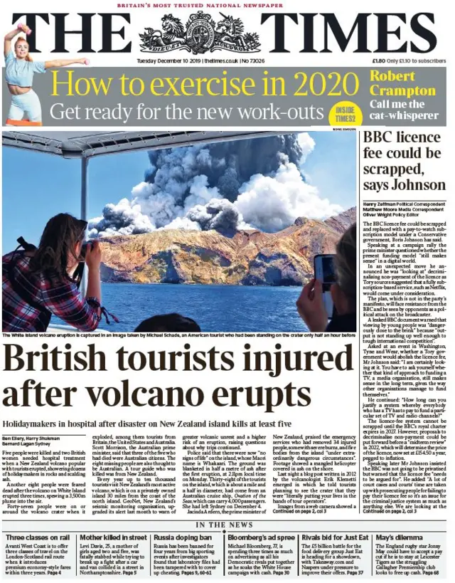 Front page of the Times