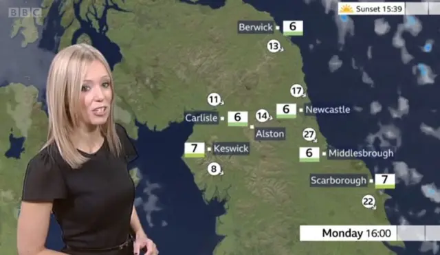 Lisa Gallagher presenting today's weather