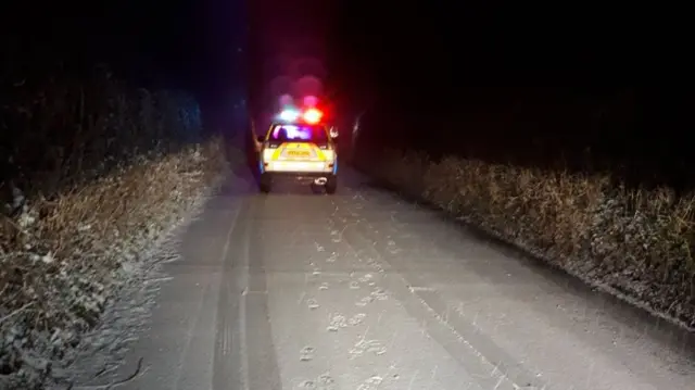 Police car in snow