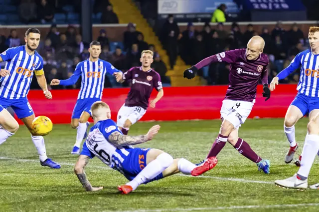 Hearts' Steven Naismith scores