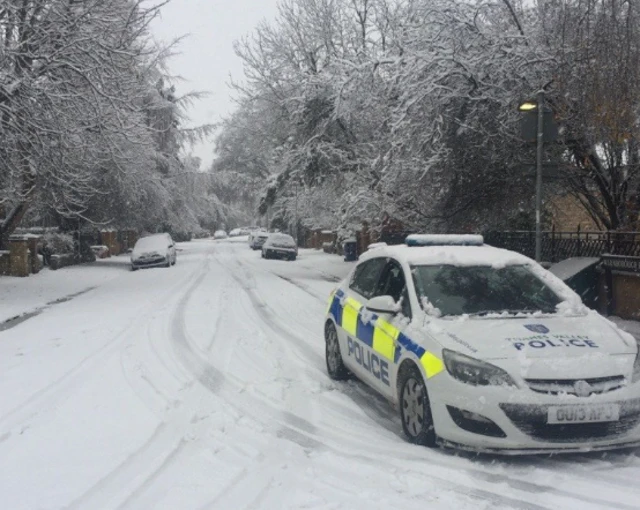 Police car in snow