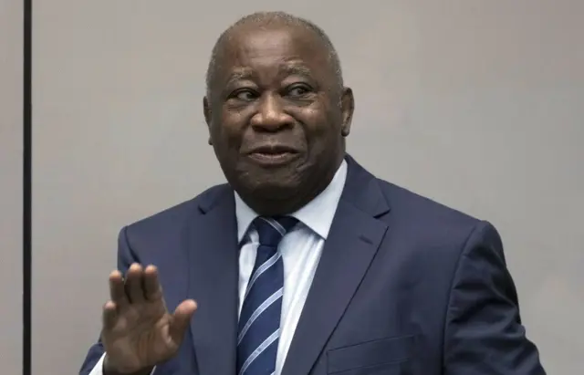 Former Ivory Coast President Laurent Gbagbo enters the courtroom of the International Criminal Court in The Hague, Netherlands, 15 January 2019