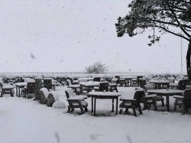 Jamaica Inn, made famous by Daphne du Maurier in her classic novel, on Bodmin Moor which has laid out makeshift beds for motorists who are stuck on the A30 due to snow