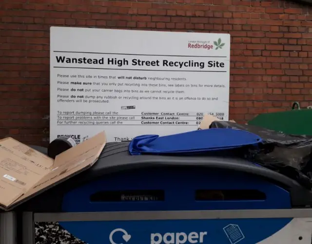 Recyling bin in Redbridge