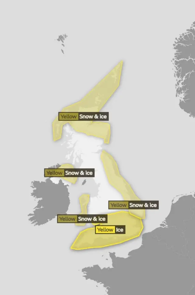 Met Office weather warnings for Saturday