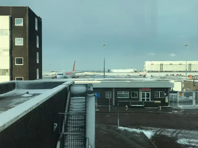 A snowy Cardiff Airport