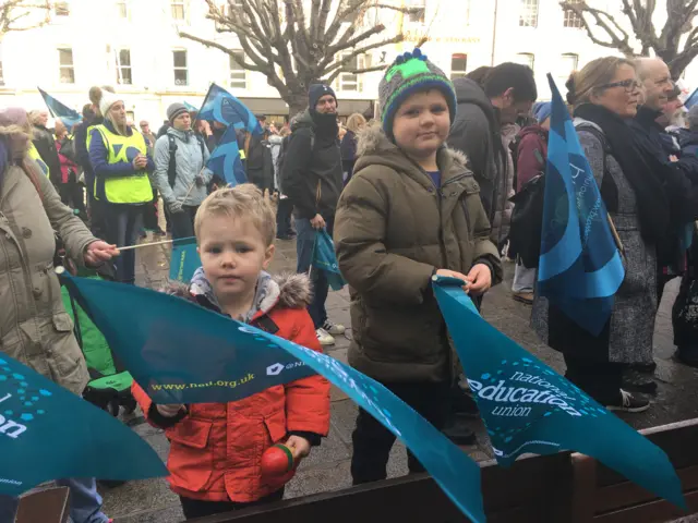 Children at the rally