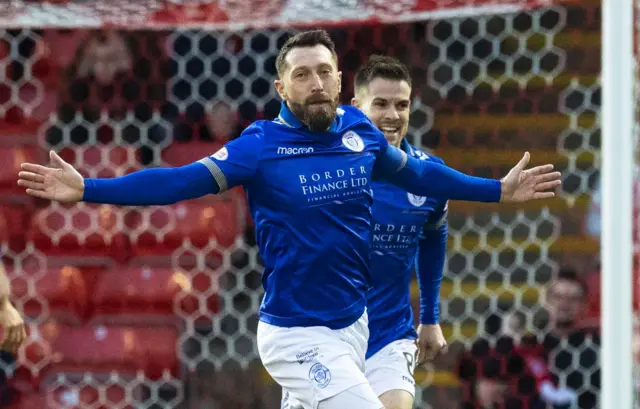 Queen of the South's Stephen Dobbie celebrates