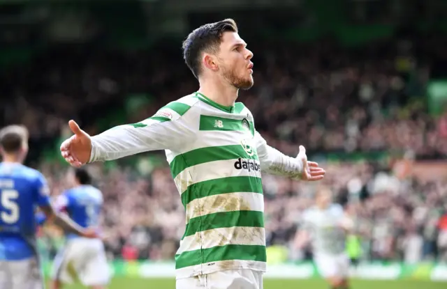 Celtic's Oliver Burke celebrates