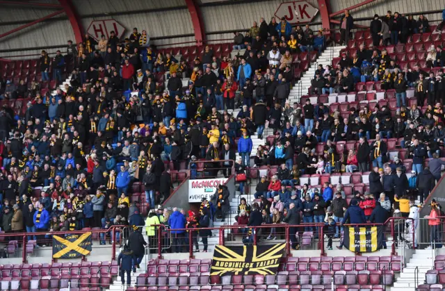 Auchinleck fans at Tynecastle