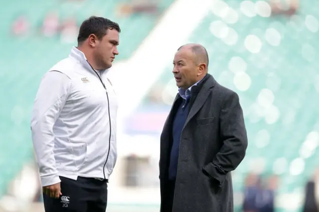 jamie George and Eddie Jones