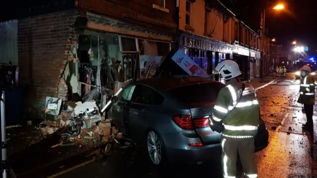 The building after being hit by car