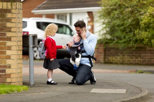 A busy dad on the school run