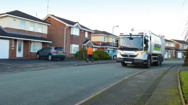 Green waste being collected