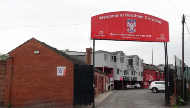 The gates of Bootham Crescent