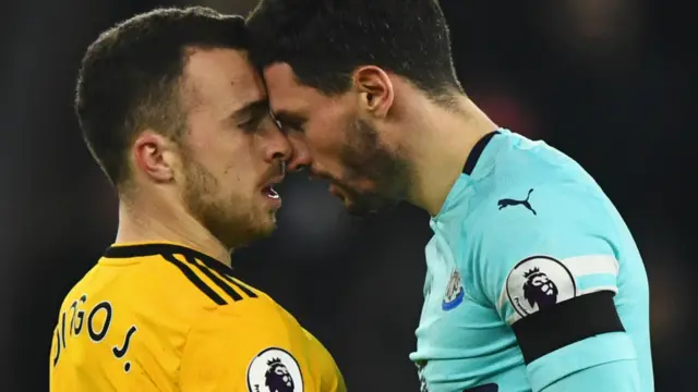 Fabian Schar and Diogo Jota