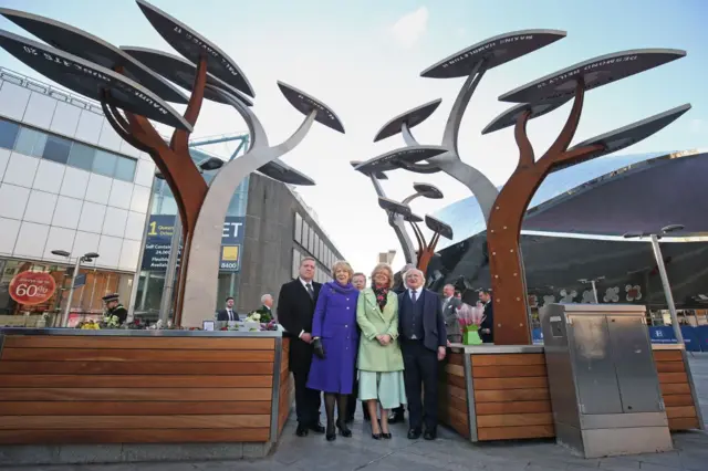 Michael D Higgins with families