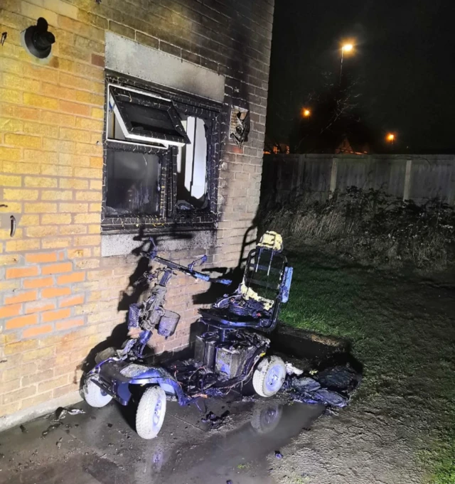 Burnt mobility scooter