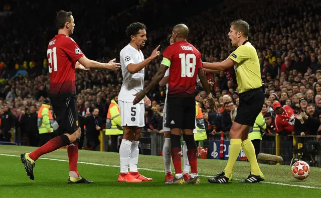 Ashley Young foul