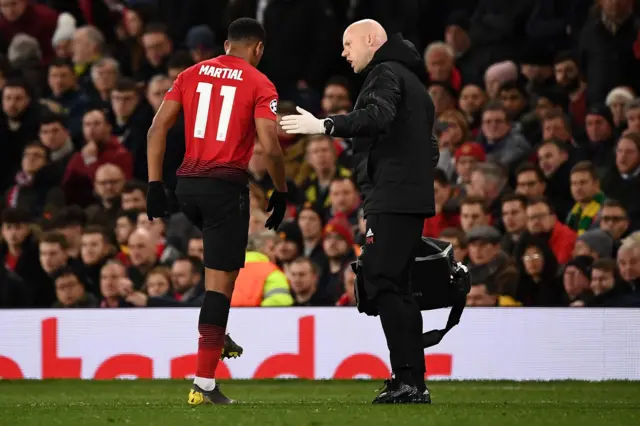 Anthony Martial comes off injured