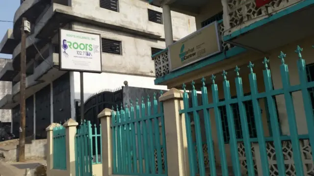 The offices of Roots FM seen from the street